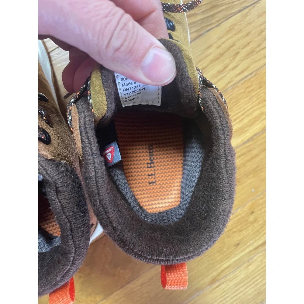 LL Bean Kids Alpine Hiking Boots Suede Waterproof PrimaLoft Brown 520445 Size 2